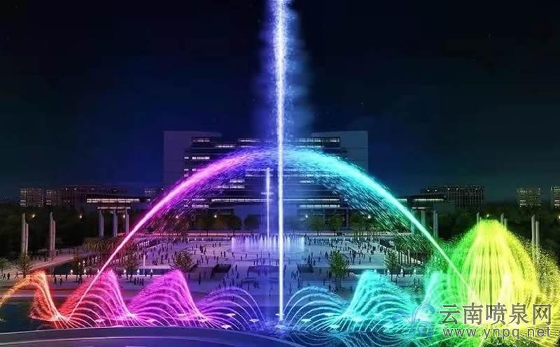 河?xùn)|公園音樂噴泉升級改造效果圖