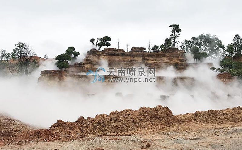冷霧工程案例展示—建水五龍湖公園假山冷霧項
